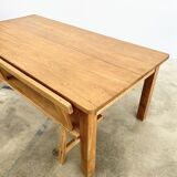 Natural solid oak backrest bench