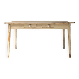 French farm table with tapered legs late 1800