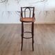 Set of 3 bentwood bar stools with rattan seats, 1970s
