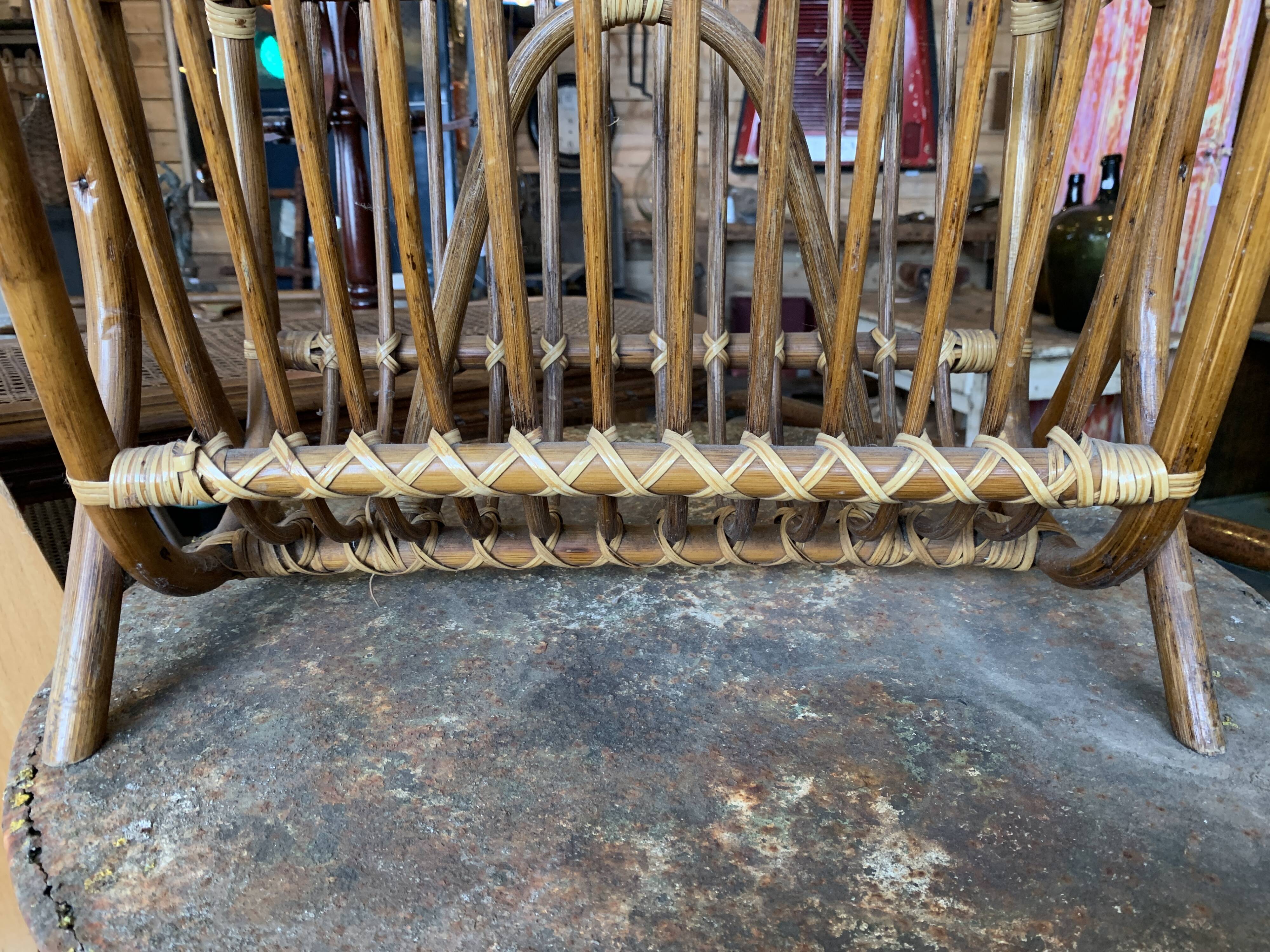Rattan magazine rack