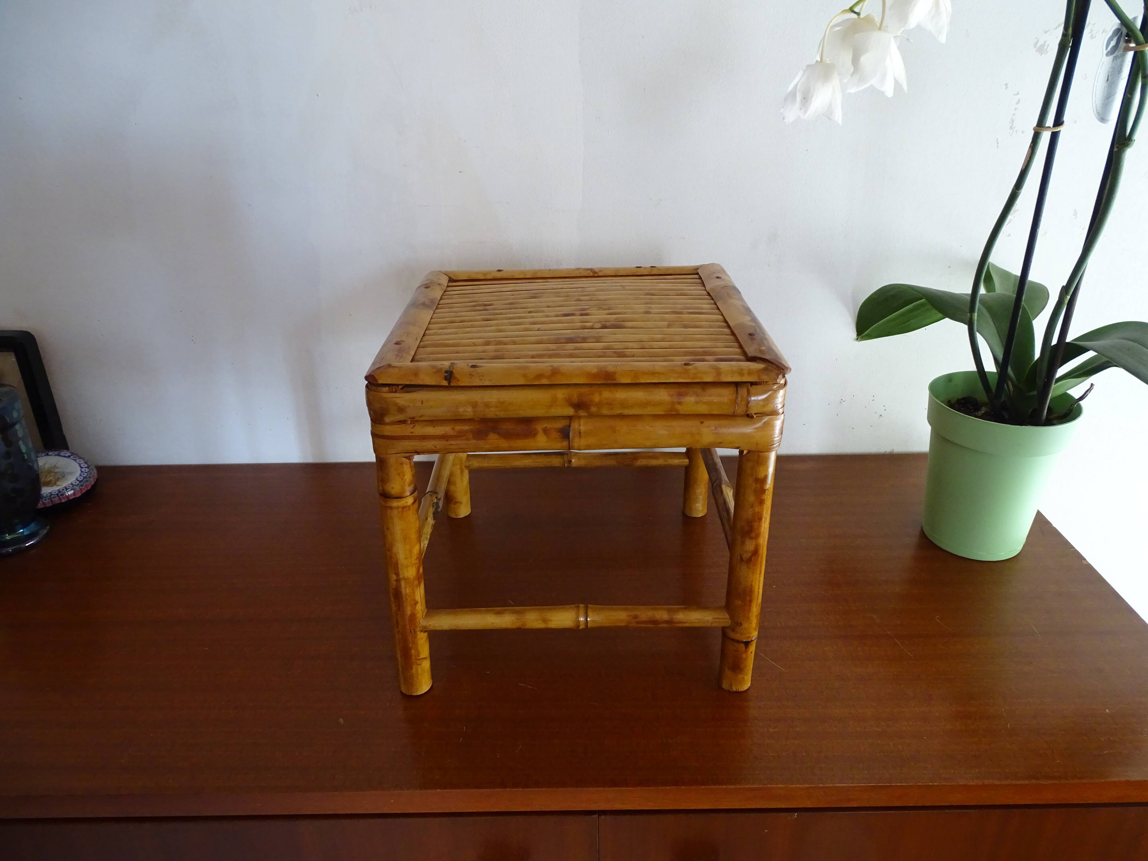 Bamboo stool 1960 vintage