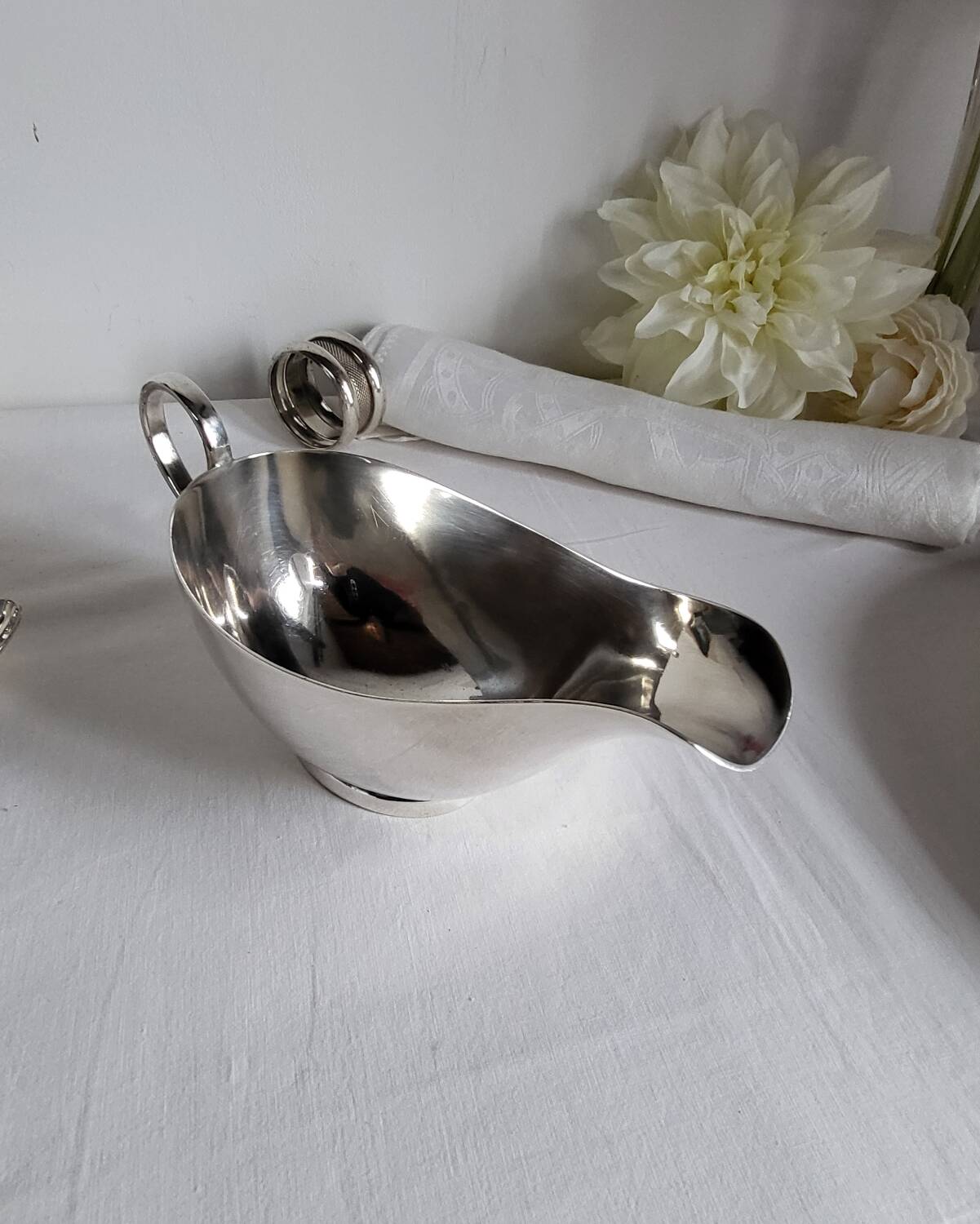 Silver-plated sauce boat