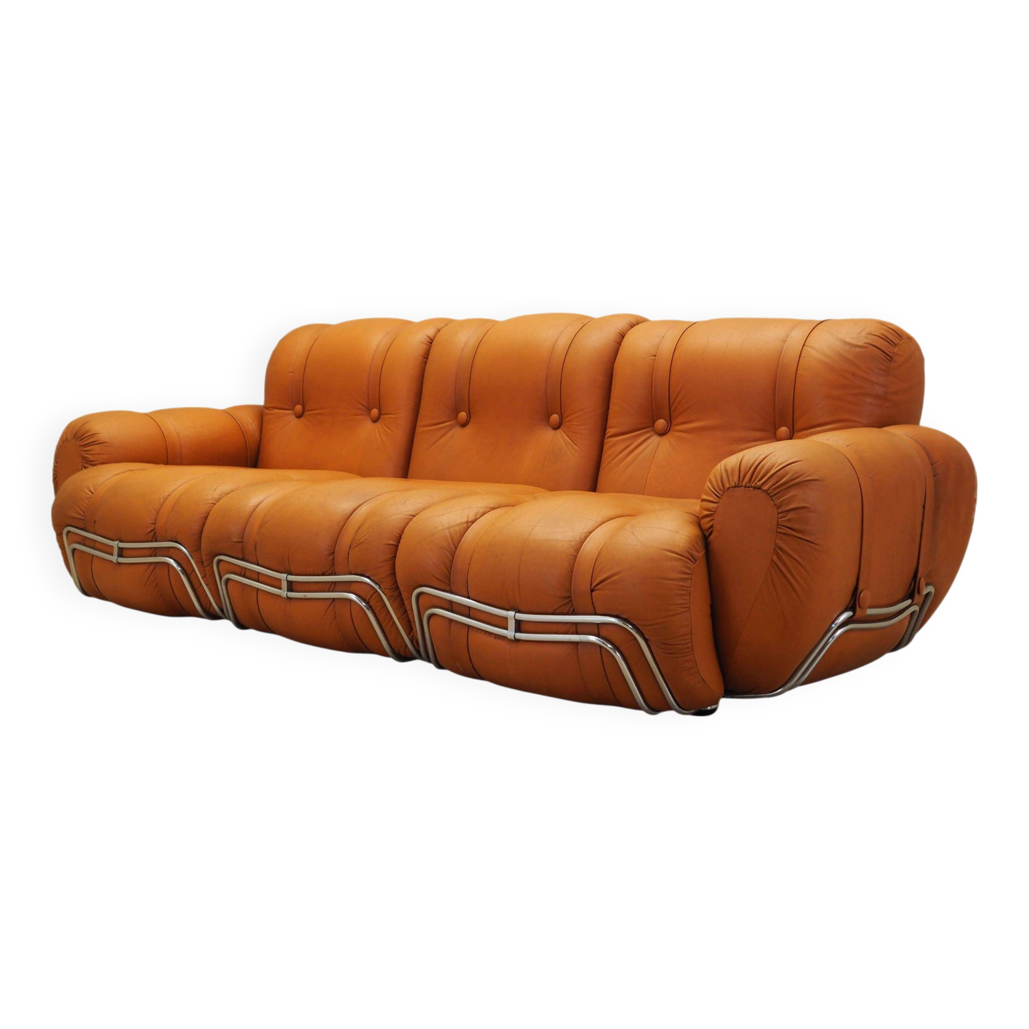 Orange sofa, Space Age design, 1960s, production: Italy
