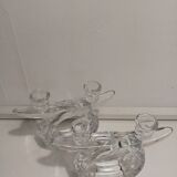 Pair of crystal candle holders from Vannes Le Chatel