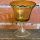 Empty Fruit Bowl Pocket Vase Transparent & Amber Vintage #D756