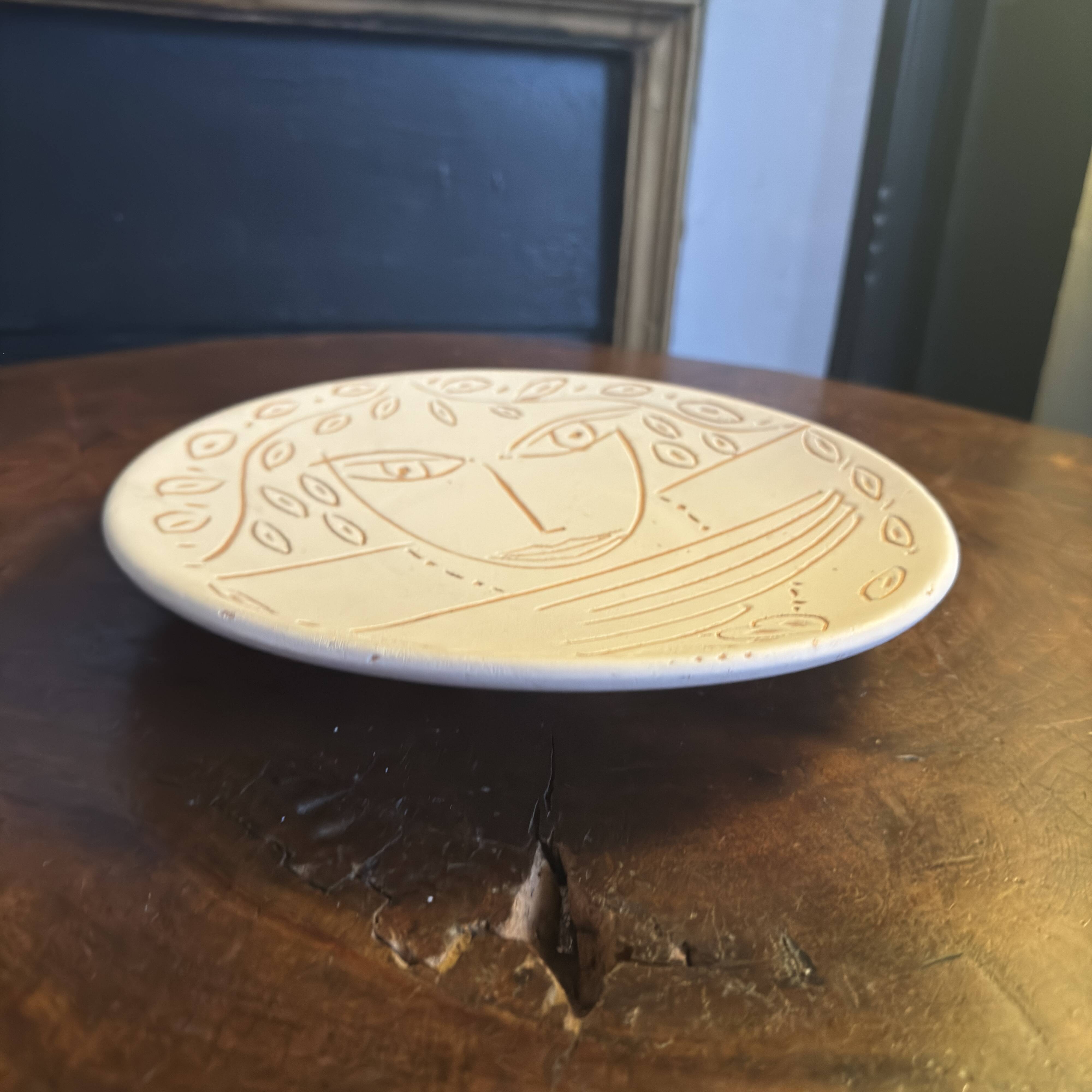 Vintage ceramic plate signed