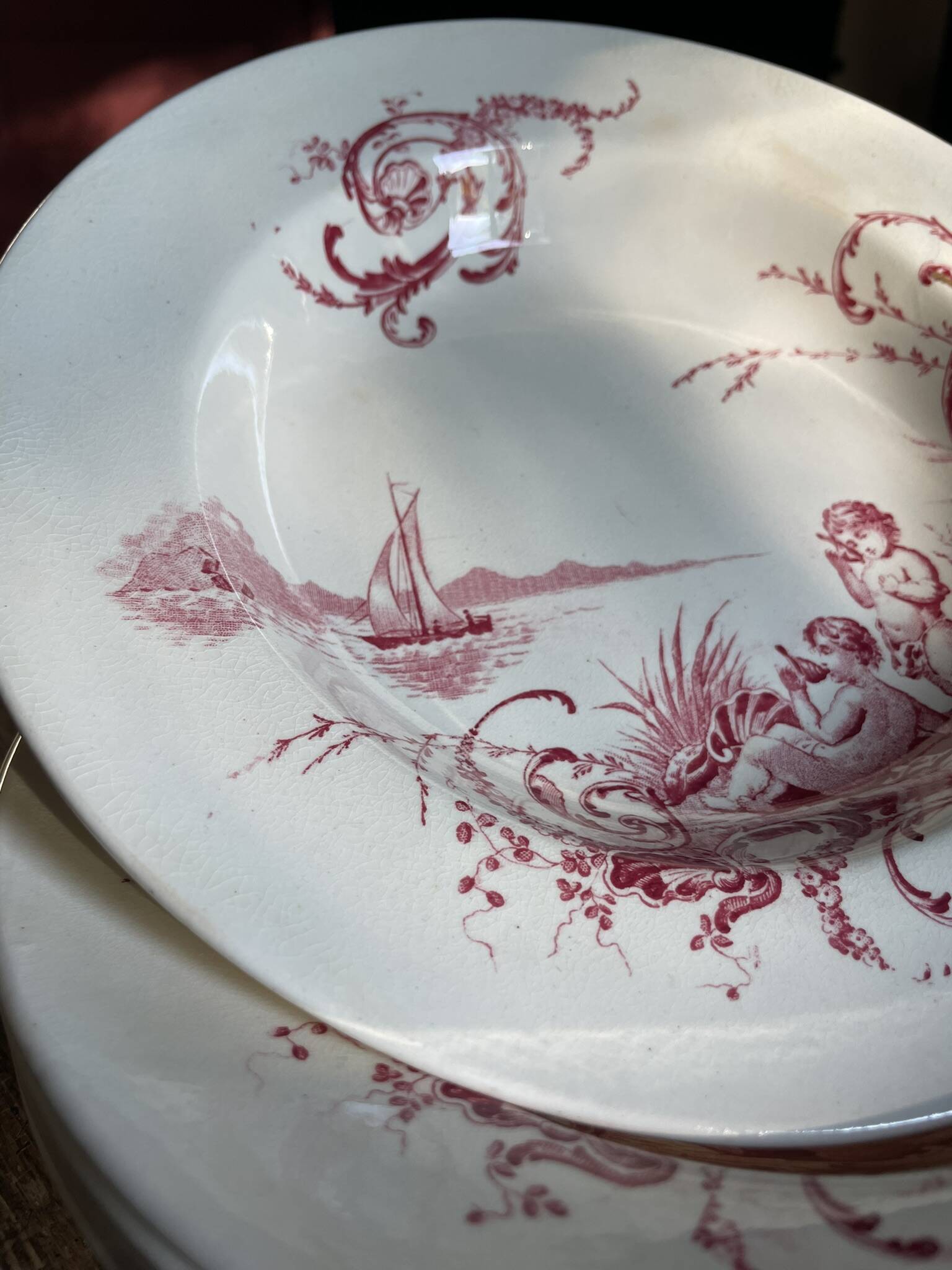 6 Jules Vieillard iron earth soup plates bx