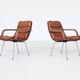 Geoffrey Harcourt pair of armchairs in leather Artifort The Netherlands 196