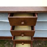 Vintage René Gabriel sideboard with 2 doors and 4 drawers in beech.