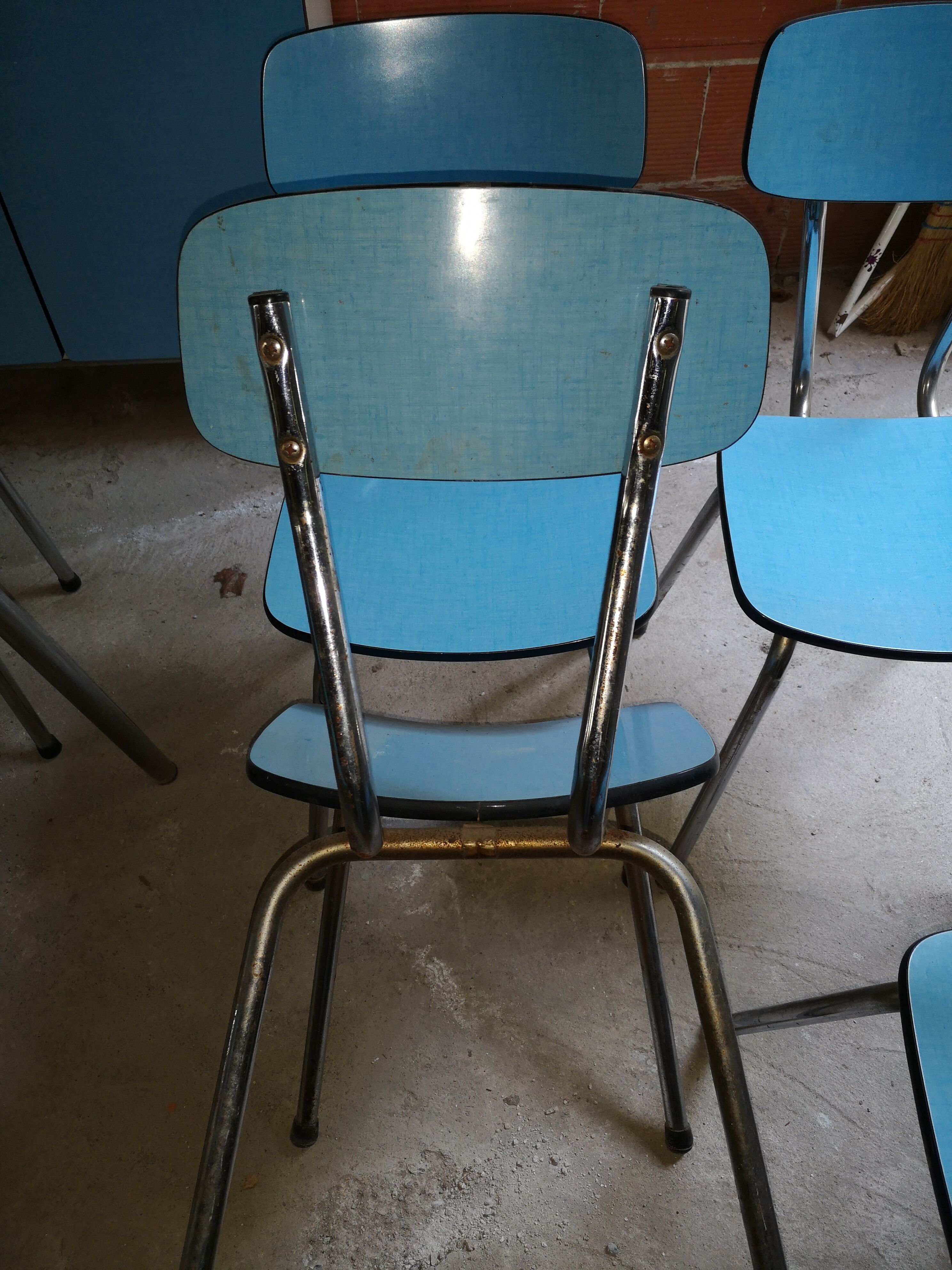 Blue formica dining set