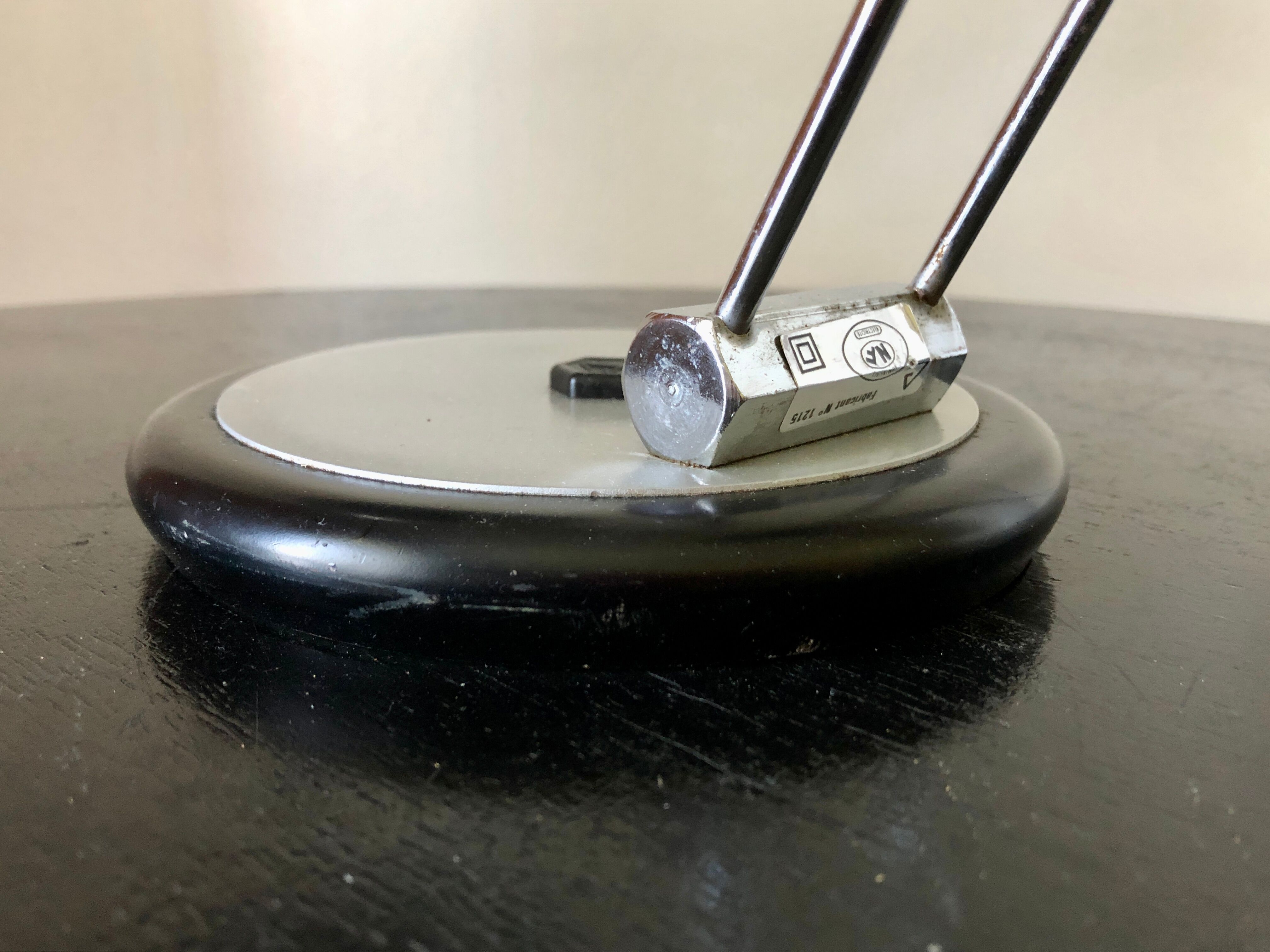 Brushed metal Aluminor lamp 1970