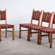 Brutalist Oak Dining Chairs by H. Kjærnulf, Denmark, 1960s, Set of 4