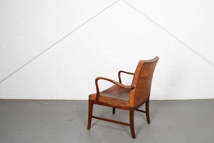 Vintage leather armchair of Danish design