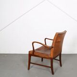 Vintage leather armchair of Danish design