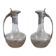 Pair of Gallia ewers in crystal and silver metal