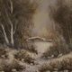 Italian winter landscape painting oil on canvas