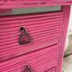 Commode rotin rose vintage