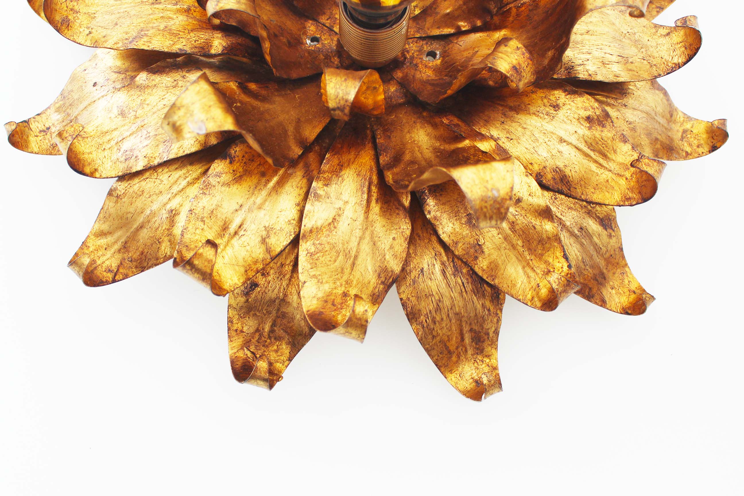 Italian gilt floral wall or ceiling light