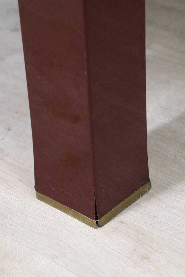 Vintage Jean-Claude Mahey coffee table in lacquered wood and brass, 1970