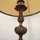 Spanish Vintage Brass Table Lamp With Beige Braided Plastic Shade 5555
