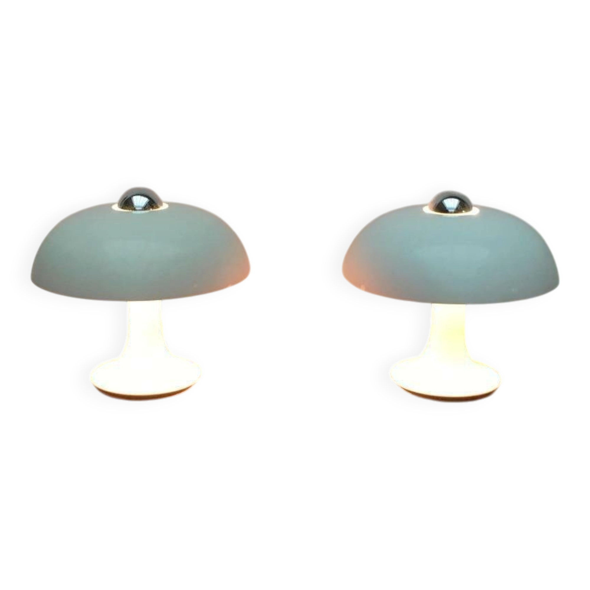 Mid-century German mushroom table lamp from the Space Age, by Kontakt-Werkstätten / Staff, 1960s, set of 2.