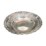 Round bread basket, silver metal