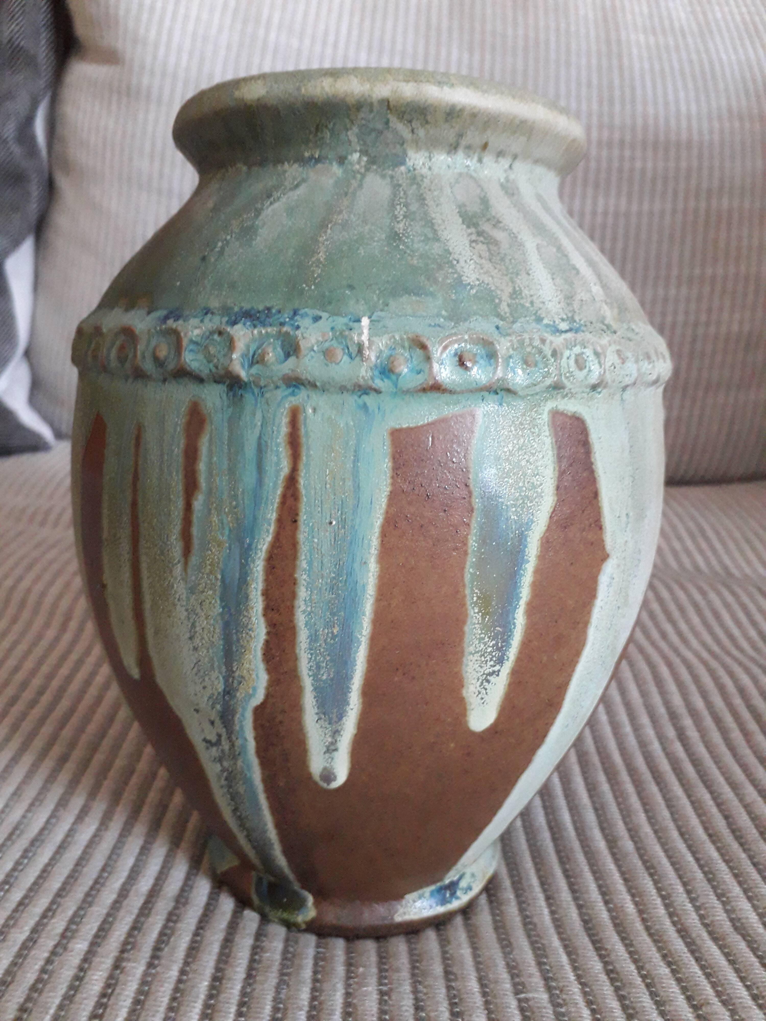 Vintage Greber vase signed les Fontainettes