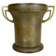 Art Deco champagne cooler in copper and brass with relief patterns, Sweden, 1930s.