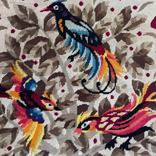 Canevas tapisserie L’arbre aux 3 oiseaux de paradis