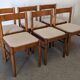 Set of 6 brutalist beech chairs, France circa 1970