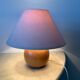 Lampe boule  en bois blond vintage