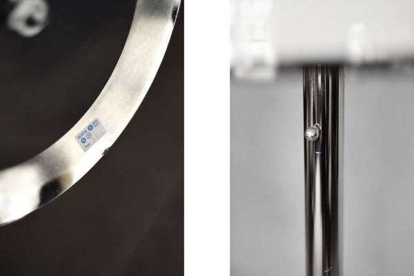 Rare Vintage Swedish Chrome & White Acrylic Floor Lamp NAFA type 504