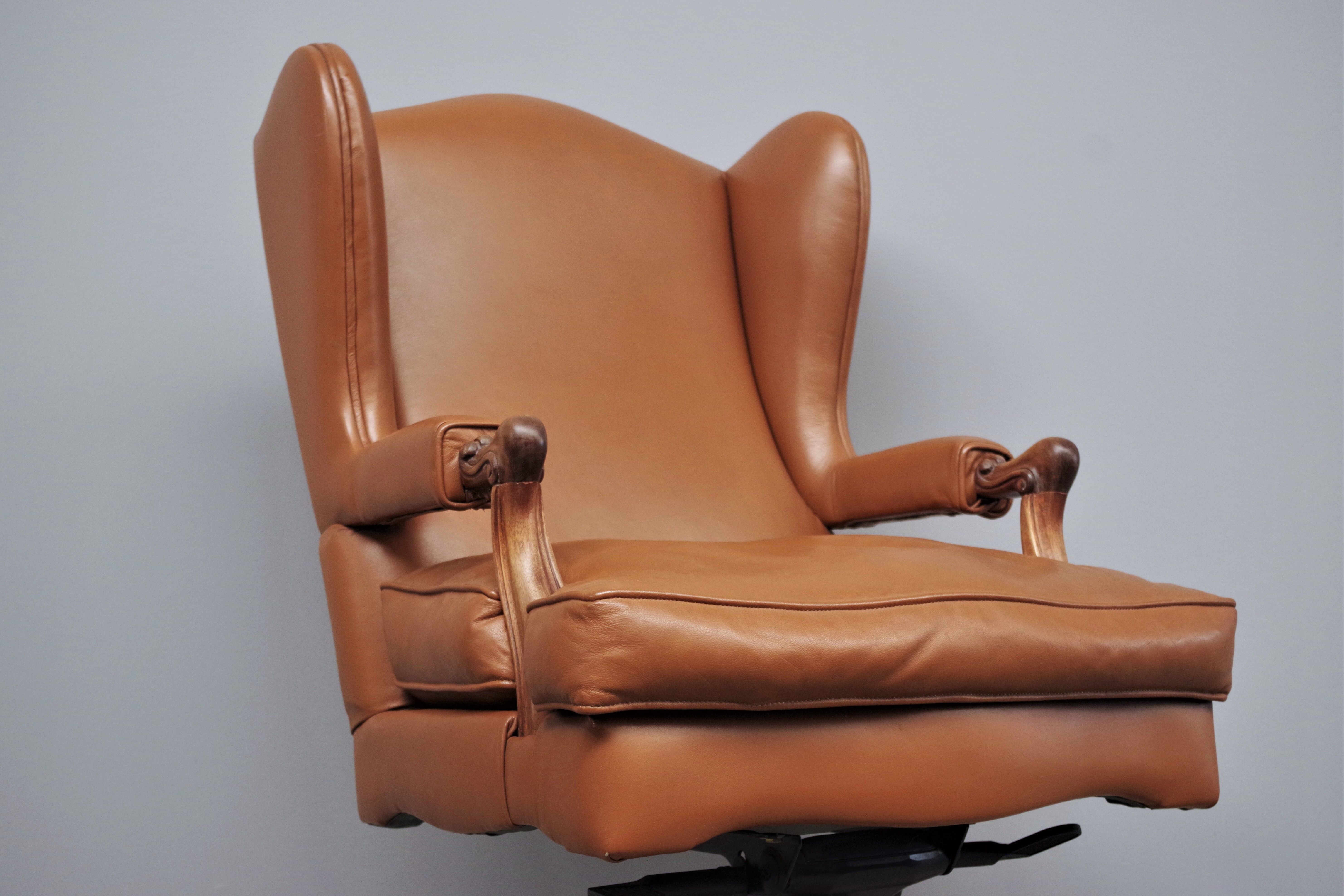 Leather office chair by Fior, 1980