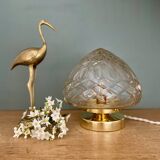 Vintage globe table lamp in chiseled glass