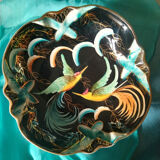 Vintage dish H.Becquet Quaregnon hummingbird pattern