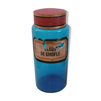 Pharmacy blue nail of clove jar