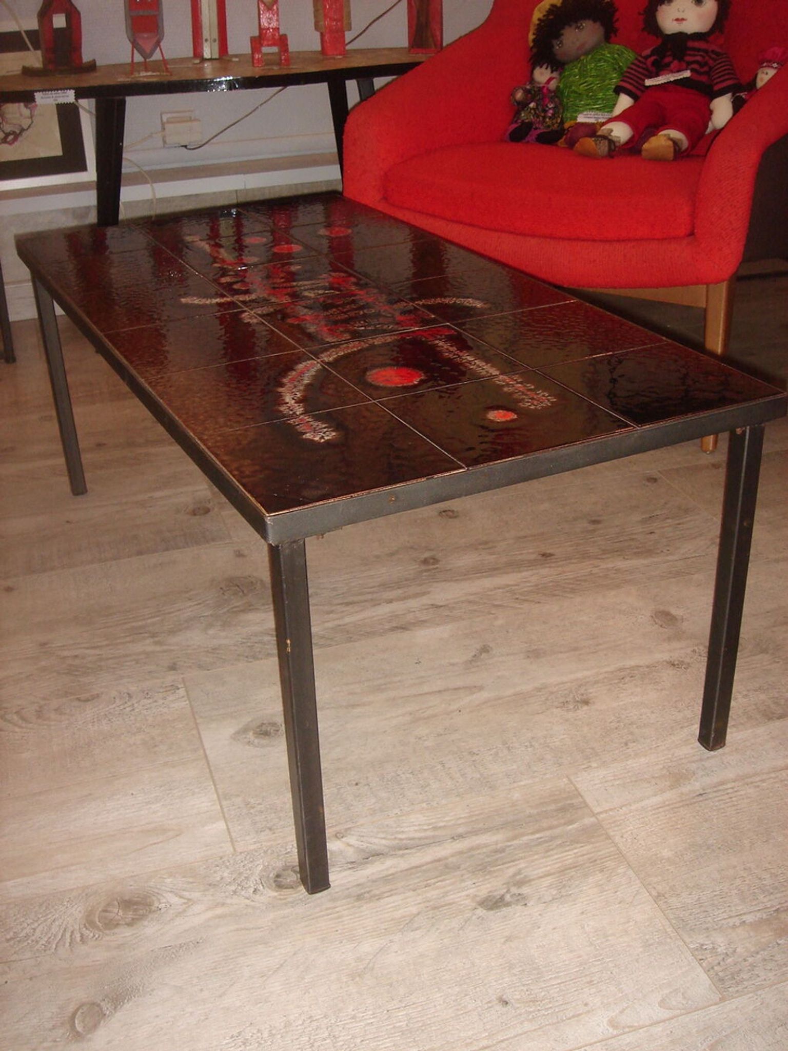 Table vintage céramique Julien de Covemaker dit Belarti céramiste à Ostende