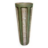 Vase pate de verre, emaillée, décor aux chardons, XIXème