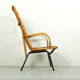 Metal and rattan lounge chair from Rohé Noordwolde, 1960s