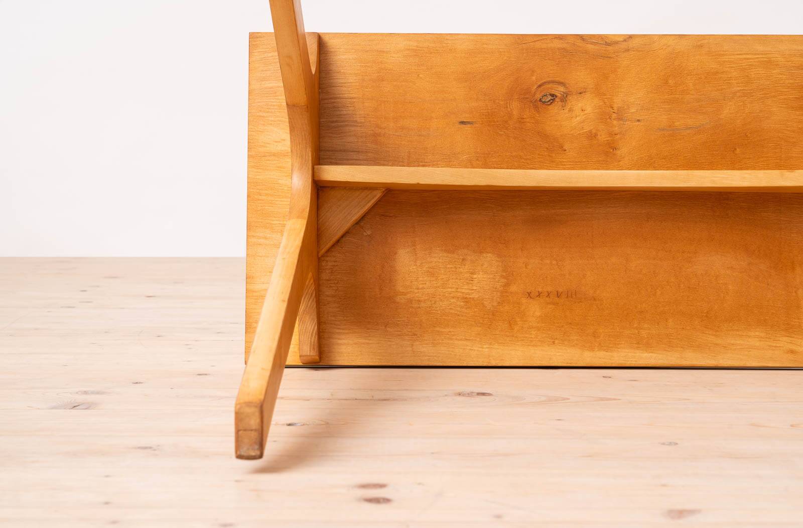 Mid Century Modern Desk with Roll-Top, Walnut Veneer, 1950s, Fully Restored
