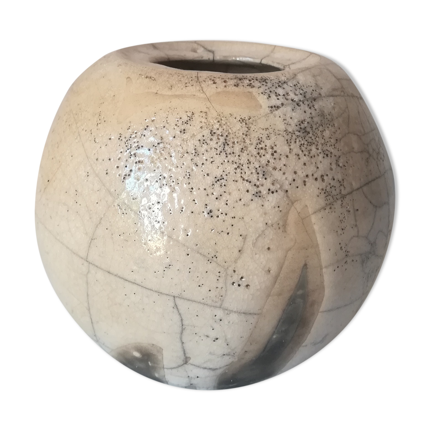 Vase ball ceramic raku