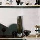 Tall cylindrical vase in black/grey Murano glass, Italian design 1970.