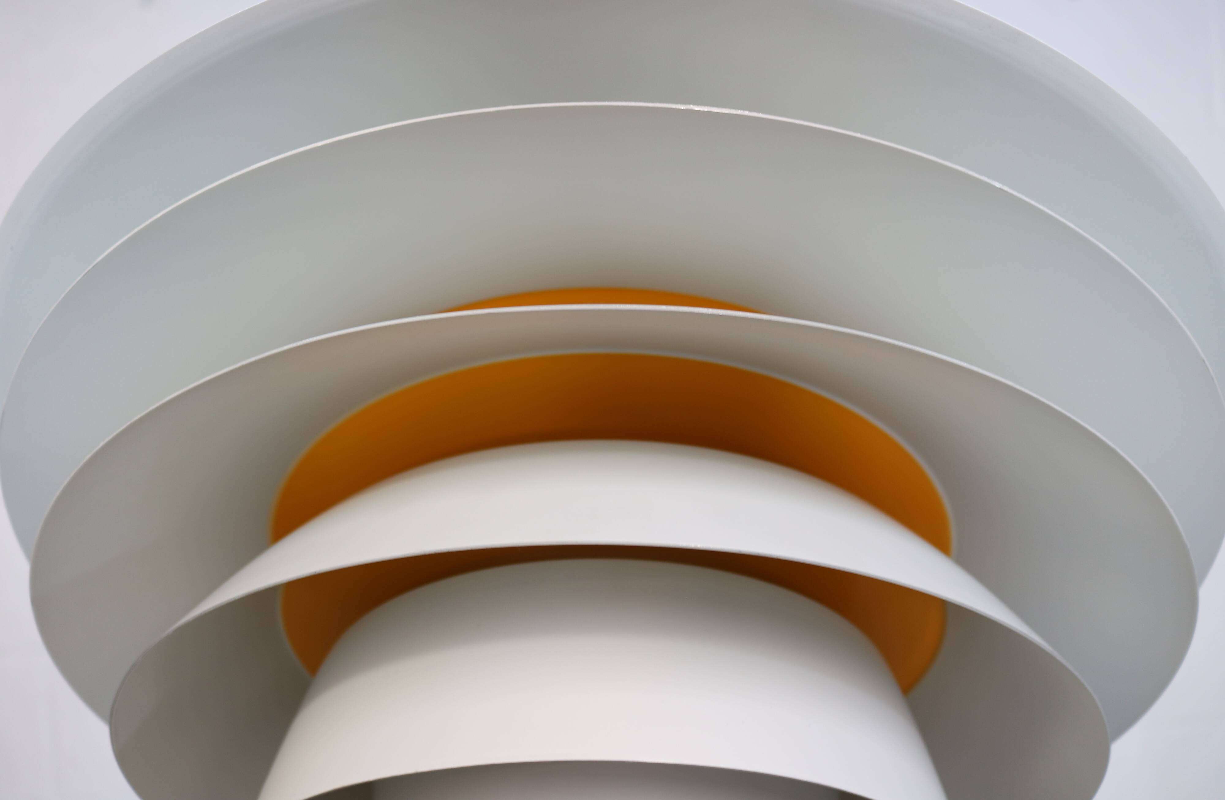 XL Verona Pendant by Svend Middelboe - 1980s Scandinavian  - White/Yellow