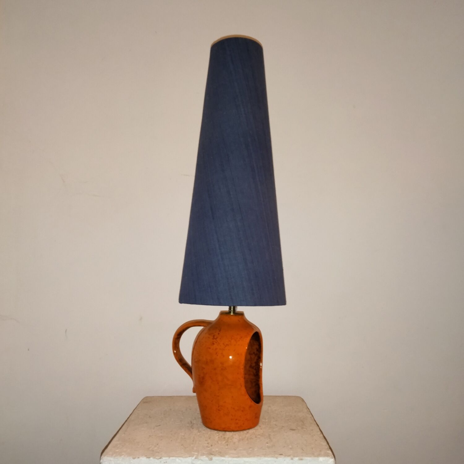 Ceramic lantern lamp 50s 60 orange