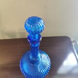 Vintage blue fluted decanter