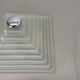 Cubic satin white glass wall light by glashütte limburg attrib., germany 1980s