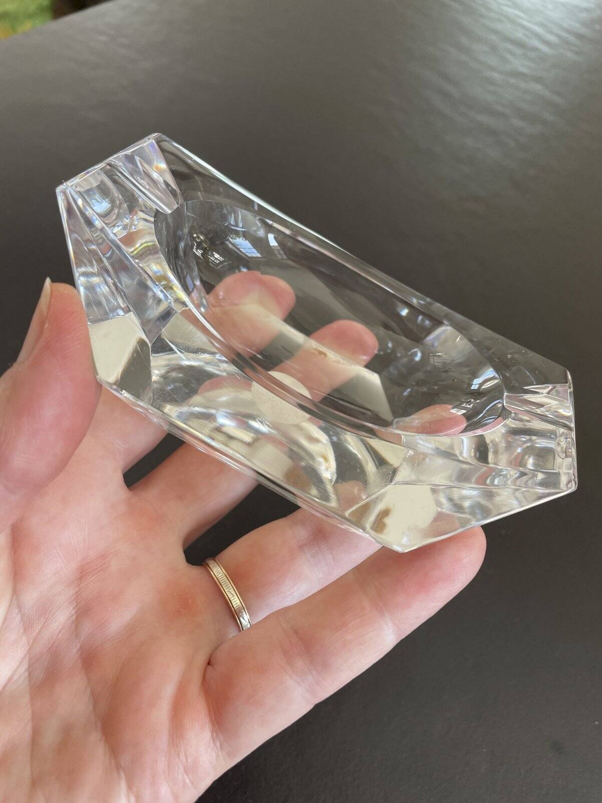 Crystal ashtray Val St Lambert Belgium