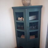 Storage in corner cabinet