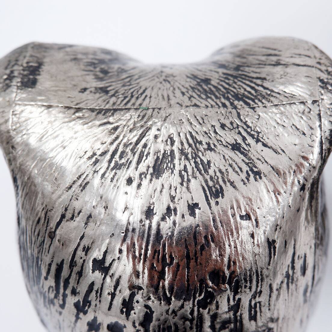 Vintage Silver Plastic Owl Ice Bucket - 1970's
