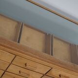 Meuble de mercerie ou comptoir de magasin ancien en érable et chêne britannique, années 1930